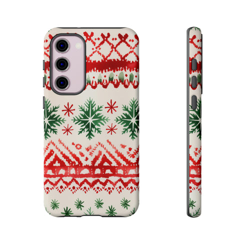 Watercolor Study of Christmas Patterns - Impact Resistant Phone Case Samsung Galaxy S23 Plus Matte